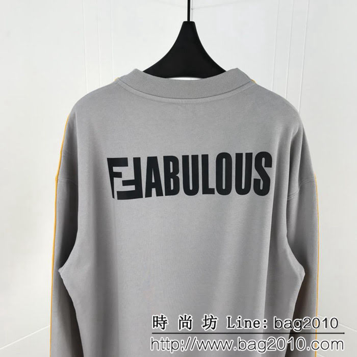 FENDI芬迪 專櫃同步 2018年新款 黃色圓領衛衣 潮流時尚 情侶款 ydi1165
